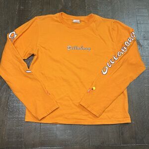 Vintage Billabong Long Sleeve T-Shirt Small Orange Made in USA Skate 90s Y2K